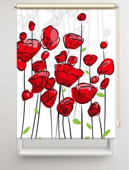 Rollo Summer Red , Rollo, Motivrollo, Rollo mit Druck, Fotorollo, bedrucktes Rollo, Fensterrollo,verdunkelndes Rollo, Sonnenschutz Rollo